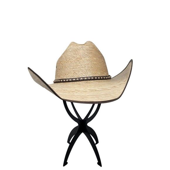 Mens Cody James 15X Straw Cowboy Hat Brown Leather Band Size 7 Rodeo Country - Picture 9 of 9